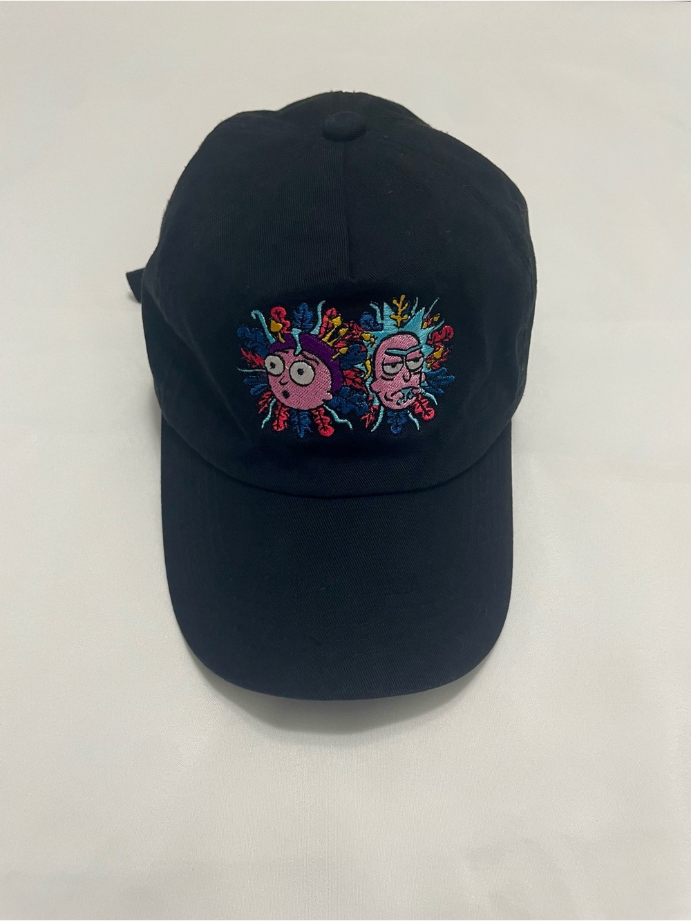Primitive Black Baseball Cap with Multicolor Embroidered Patch Rick and Morty